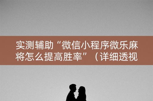 实测辅助“微信小程序微乐麻将怎么提高胜率”（详细透视教程）-哔哩哔哩