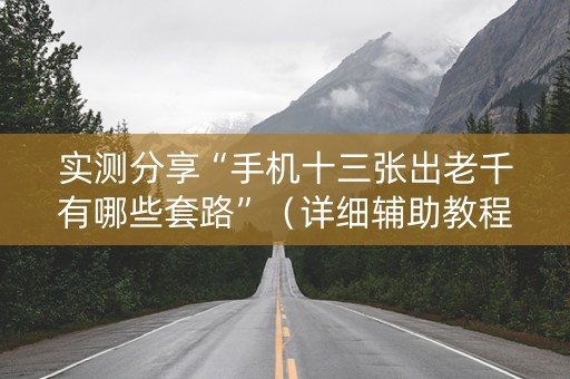 实测分享“手机十三张出老千有哪些套路”（详细辅助教程）-哔哩哔哩