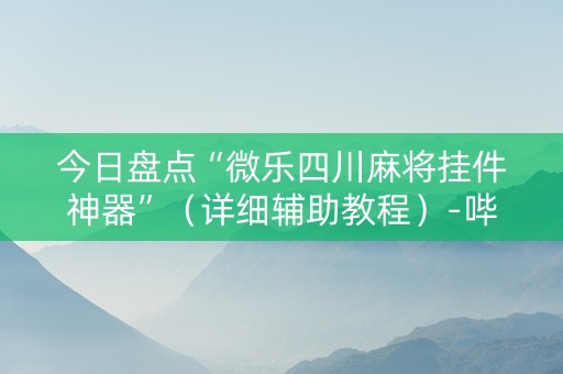 今日盘点“微乐四川麻将挂件神器”（详细辅助教程）-哔哩哔哩