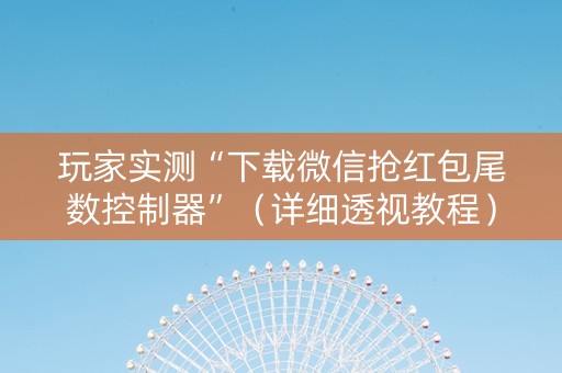 玩家实测“下载微信抢红包尾数控制器”（详细透视教程）-哔哩哔哩