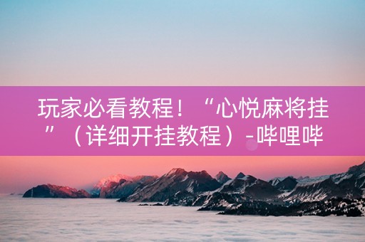 玩家必看教程！“心悦麻将挂”（详细开挂教程）-哔哩哔哩