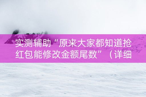 实测辅助“原来大家都知道抢红包能修改金额尾数”（详细透视教程）-哔哩哔哩