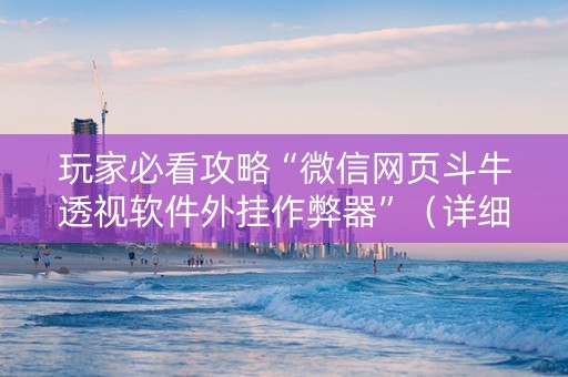 玩家必看攻略“微信网页斗牛透视软件外挂作弊器”（详细透视教程）-哔哩哔哩