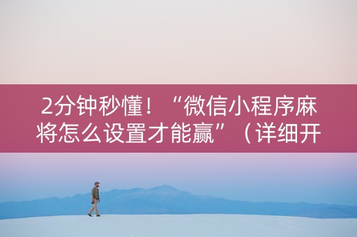 2分钟秒懂！“微信小程序麻将怎么设置才能赢”（详细开挂教程）-哔哩哔哩