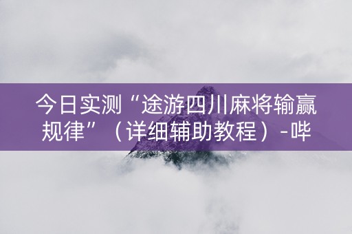 今日实测“途游四川麻将输赢规律”（详细辅助教程）-哔哩哔哩