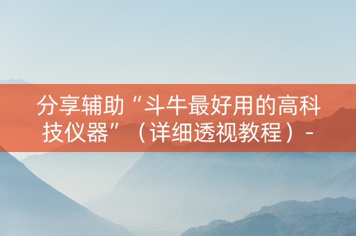 分享辅助“斗牛最好用的高科技仪器”（详细透视教程）-哔哩哔哩