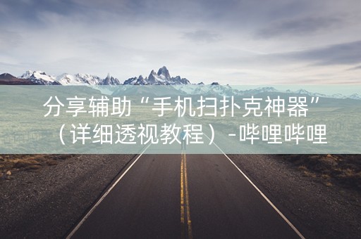 分享辅助“手机扫扑克神器”（详细透视教程）-哔哩哔哩