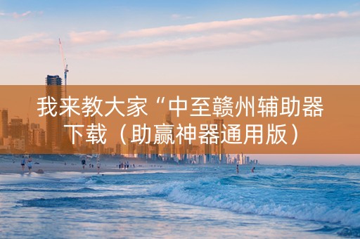我来教大家“中至赣州辅助器下载（助赢神器通用版）