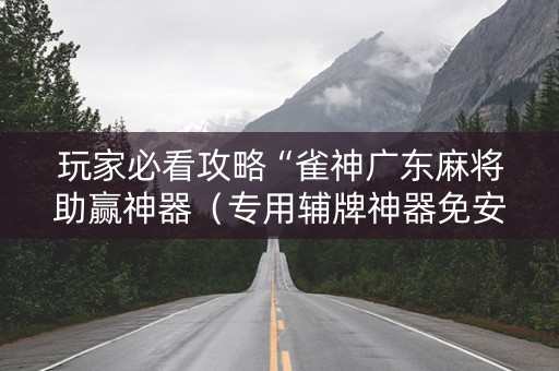 玩家必看攻略“雀神广东麻将助赢神器（专用辅牌神器免安装）