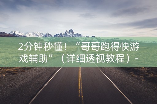 2分钟秒懂！“哥哥跑得快游戏辅助”（详细透视教程）-哔哩哔哩