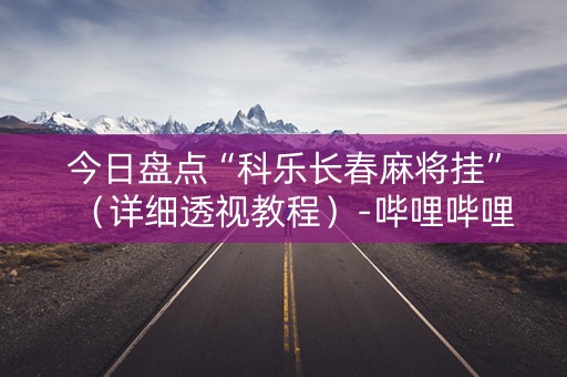 今日盘点“科乐长春麻将挂”（详细透视教程）-哔哩哔哩