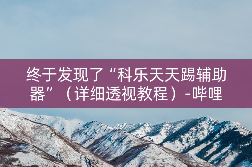 终于发现了“科乐天天踢辅助器”（详细透视教程）-哔哩哔哩
