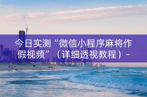 今日实测“微信小程序麻将作假视频”（详细透视教程）-哔哩哔哩