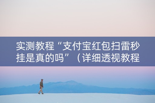 实测教程“支付宝红包扫雷秒挂是真的吗”（详细透视教程）-哔哩哔哩