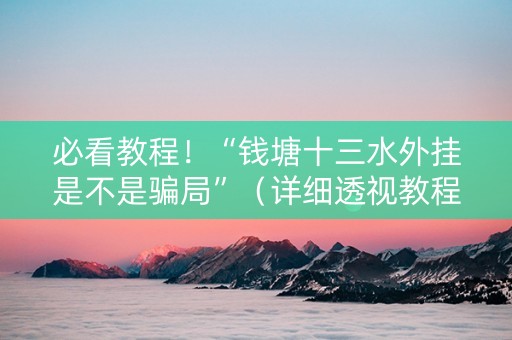 必看教程！“钱塘十三水外挂是不是骗局”（详细透视教程）-哔哩哔哩