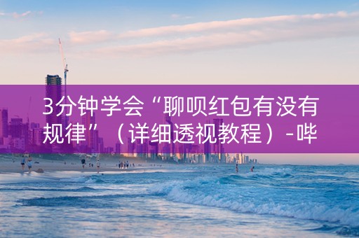 3分钟学会“聊呗红包有没有规律”（详细透视教程）-哔哩哔哩