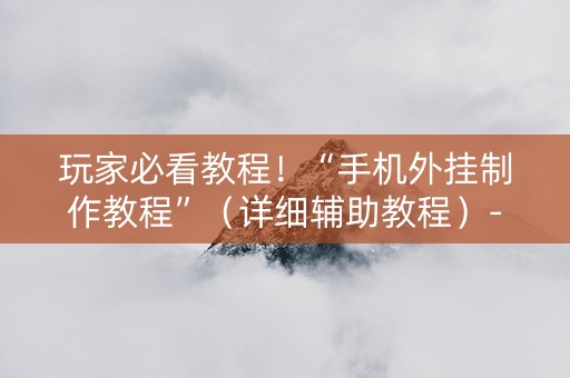 玩家必看教程！“手机外挂制作教程”（详细辅助教程）-哔哩哔哩