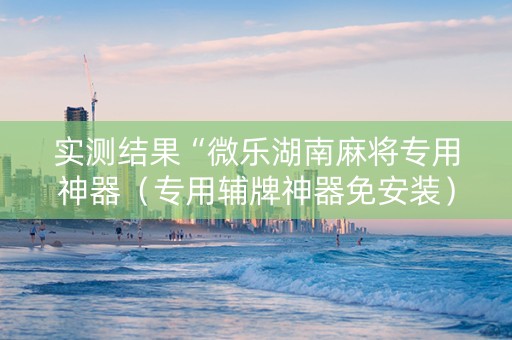 实测结果“微乐湖南麻将专用神器（专用辅牌神器免安装）