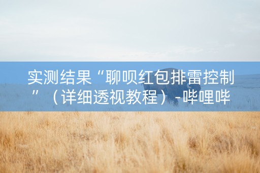 实测结果“聊呗红包排雷控制”（详细透视教程）-哔哩哔哩
