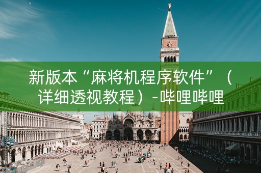 新版本“麻将机程序软件”（详细透视教程）-哔哩哔哩
