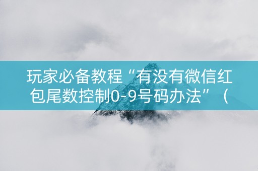 玩家必备教程“有没有微信红包尾数控制0-9号码办法”（详细透视教程）-哔哩哔哩