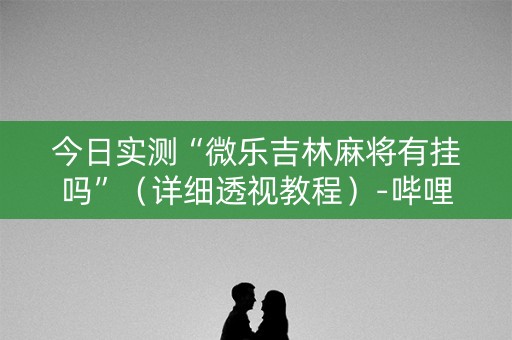 今日实测“微乐吉林麻将有挂吗”（详细透视教程）-哔哩哔哩