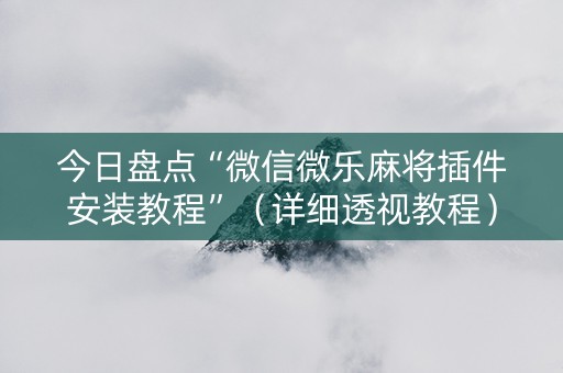 今日盘点“微信微乐麻将插件安装教程”（详细透视教程）-哔哩哔哩
