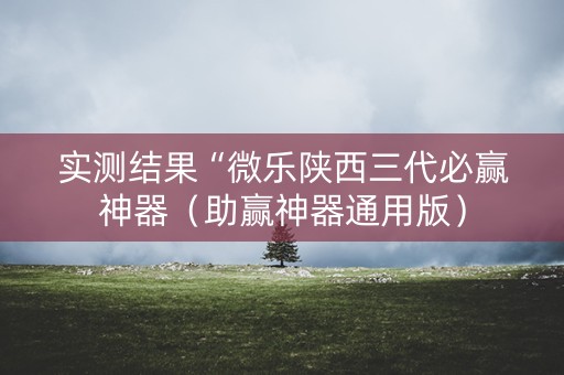 实测结果“微乐陕西三代必赢神器（助赢神器通用版）