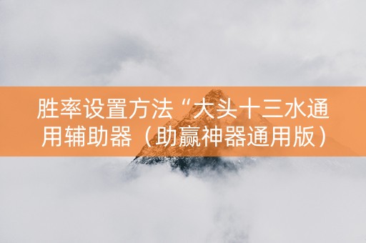 胜率设置方法“大头十三水通用辅助器（助赢神器通用版）