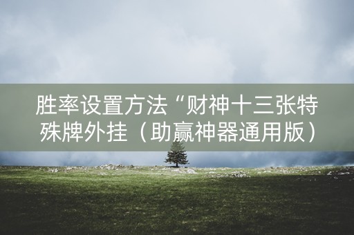 胜率设置方法“财神十三张特殊牌外挂（助赢神器通用版）