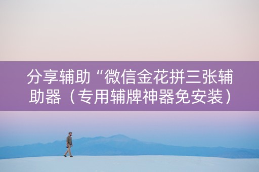 分享辅助“微信金花拼三张辅助器（专用辅牌神器免安装）