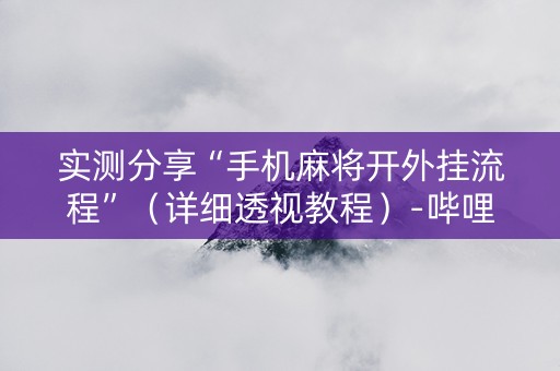 实测分享“手机麻将开外挂流程”（详细透视教程）-哔哩哔哩