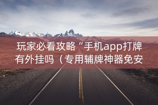 玩家必看攻略“手机app打牌有外挂吗（专用辅牌神器免安装）