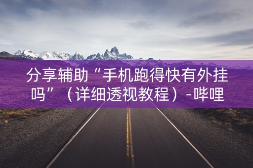 分享辅助“手机跑得快有外挂吗”（详细透视教程）-哔哩哔哩