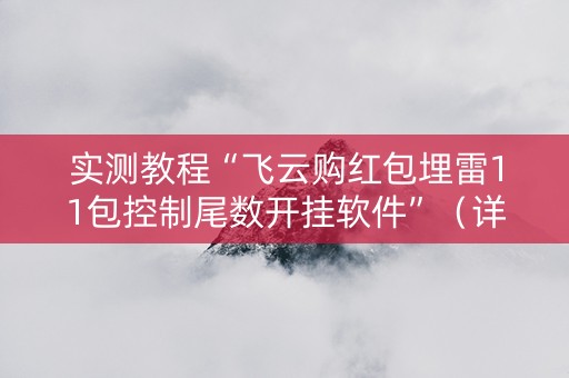 实测教程“飞云购红包埋雷11包控制尾数开挂软件”（详细透视教程）-哔哩哔哩