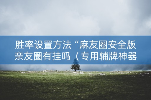 胜率设置方法“麻友圈安全版亲友圈有挂吗（专用辅牌神器免安装）