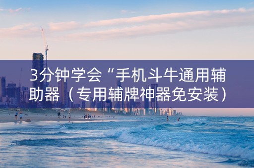 3分钟学会“手机斗牛通用辅助器（专用辅牌神器免安装）