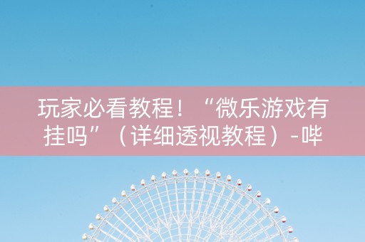 玩家必看教程！“微乐游戏有挂吗”（详细透视教程）-哔哩哔哩