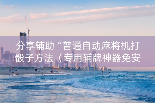 分享辅助“普通自动麻将机打骰子方法（专用辅牌神器免安装）