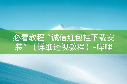 必看教程“诚信红包挂下载安装”（详细透视教程）-哔哩哔哩