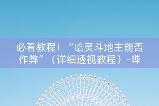 必看教程！“哈灵斗地主能否作弊”（详细透视教程）-哔哩哔哩