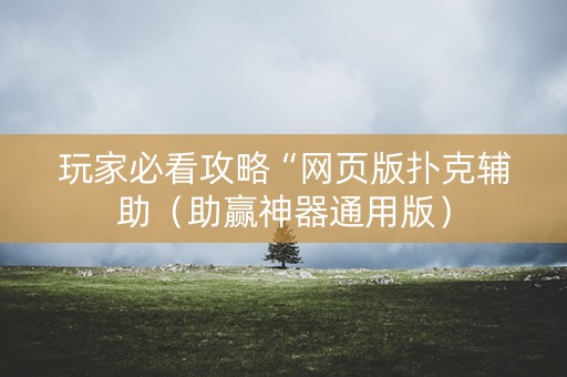 玩家必看攻略“网页版扑克辅助（助赢神器通用版）