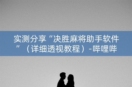 实测分享“决胜麻将助手软件”（详细透视教程）-哔哩哔哩