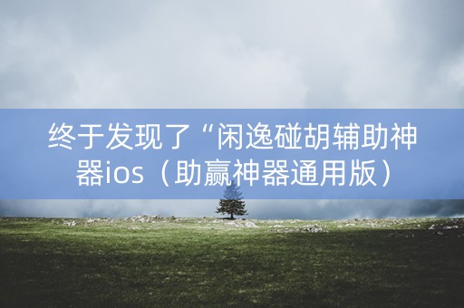 终于发现了“闲逸碰胡辅助神器ios（助赢神器通用版）