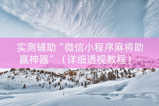 实测辅助“微信小程序麻将助赢神器”（详细透视教程）-哔哩哔哩