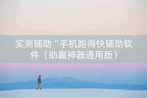 实测辅助“手机跑得快辅助软件（助赢神器通用版）