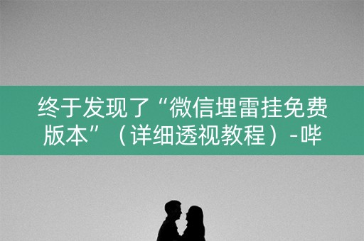 终于发现了“微信埋雷挂免费版本”（详细透视教程）-哔哩哔哩