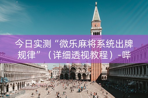 今日实测“微乐麻将系统出牌规律”（详细透视教程）-哔哩哔哩