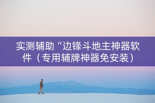 实测辅助“边锋斗地主神器软件（专用辅牌神器免安装）