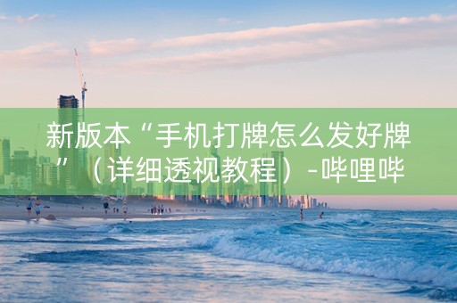 新版本“手机打牌怎么发好牌”（详细透视教程）-哔哩哔哩